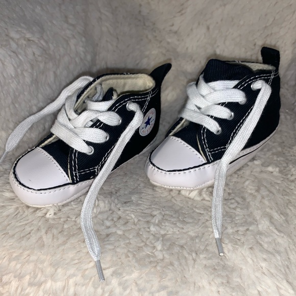 CONVERSE CHUCK TAYLOR ALL STAR HIGH TOPS SIZE 3 INFANT CRIB SHOE NAVY BLUE - Picture 3 of 12